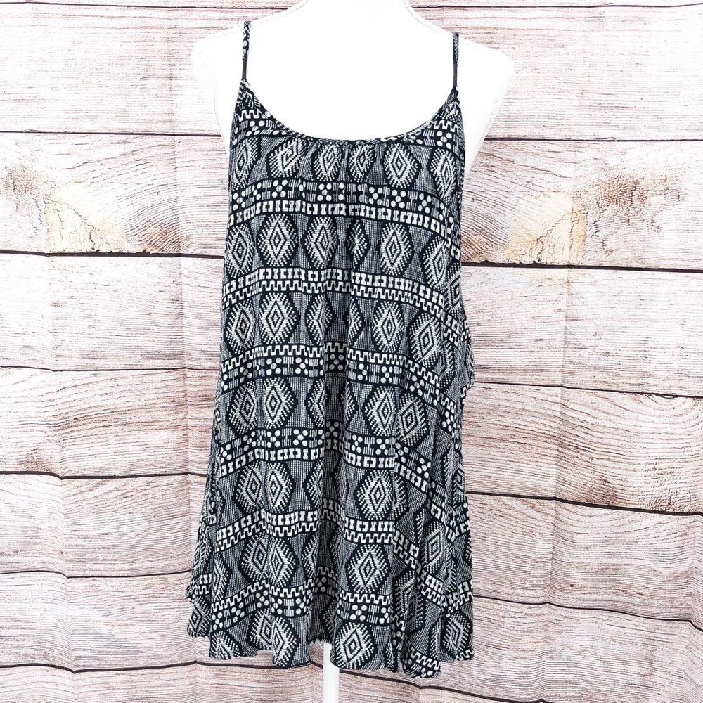 Roxy Black and White Monochrome Patterned Dress Coverup Size S